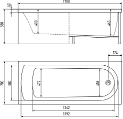 Alex Baitler Акриловая ванна Michigan 170x70 – фотография-4